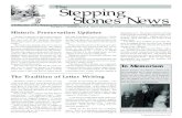 The Stepping Stones News · 2019. 5. 29. · Stepping Stones seeks five volun- teer tour guides to host visitors at Stepping Stones. Commitments range from one weekend day a month