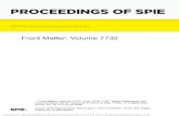 PROCEEDINGS OF SPIE · PROCEEDINGS OF SPIE Volume 7732 . Proceedings of SPIE, 0277-786X, v. 7732 SPIE is an international society advancing an interdisciplinary approach to the science
