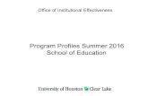 Program Profiles Summer 2016 School of EducationProgram Profiles Summer 2016 School of Education Summer 2012 vs. Summer 2016 Count Col% Count Col% Count Col% Count Col% Count Col%