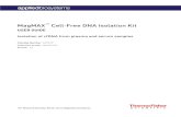 MagMAX Cell Free DNA Isolation Kit - Thermo Fisher Scientific€¦ · DNA Isolation Kit User Bulletin (small volumes of plasma and serum samples) (Pub. no. MAN0015629). · For urine
