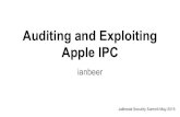 Apple IPC Auditing and Exploiting · XPC Object Internals: xpc dictionary linked-list entries: struct ll {struct ll* forward; struct ll* backward; xpc_object_t* object; uint64_t flags;