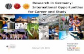 Research in Germany: International Opportunities for ... · The German Research Landscape Almost 400 universities and universities of applied sciences Around 12% international students