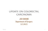 UPDATE ON COLORECTAL CARCINOMA - WordPress.com · disease and the Irritable Bowel Disease 8/9/2012 6 . COLITIS ASSOCIATED CRC •In colitis associated CRC there is a generalised field