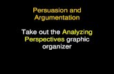 Persuasion and Argumentation Take out the Analyzing ... · Persuasion and Argumentation Take out the Analyzing Perspectives graphic organizer. Making an Argument. Writing that persuades