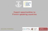 Export opportunities to French speaking countries...•Definition of company’s profile and priority contacts •Identification of potencial importers and partners •Creation of
