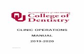 CLINIC OPERATIONS MANUAL 2019-2020...Director of Compliance: Kim Graziano R.D.H., MPH Room 234 Responsible for managing all adverse incident reports, faculty/staff training in infection