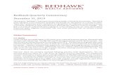 Redhawk Quarterly Commentary December 31, 2019€¦ · South Africa dropped 12.6% as the country faces prolonged geopolitical and economic trouble. The country year-to-date returns