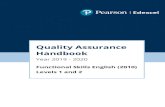 Quality Assurance Handbook - Pearson qualifications · assurance for Functional Skills English Levels 1 and 2 Speaking, Listening & Communication. Unless otherwise stated, the guidelines