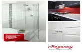 Showerscreens, Wardrobes, Splashbacks & Mirrors. · No space for a shower? Bathrooms that have a bath sometimes struggle to make room for a shower. The Regency Fix & Swing screen