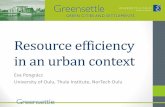 Resource efficiency in an urban contextnortech.oulu.fi/GREENSETTLE_files/Resource_efficiency.pdf · •3,200 kg of waste for every 100 kg of product •94 % of the materials extracted