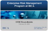 Enterprise Risk Management Program at HCA · Enterprise Risk Management Program Objective at HCA Establish an integrated approach to risk management: ... Risk Assessment Risk Identification