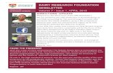 DAIRY RESEARCH FOUNDATION · NEWSLETTER Volume 7 - Issue 1, APRIL 2015 Mr ill Inglis DRF President . 2 7 June 17 - 18, amden NSW THE DAIRY RESEARH FOUNDATIONS 2015SYMPOSIUM Included