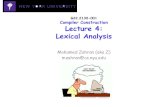 G22.2130-001 Compiler Construction Lecture 4: Lexical Analysis · G22.2130-001 Compiler Construction Lecture 4: Lexical Analysis Mohamed Zahran (aka Z) mzahran@cs.nyu.edu