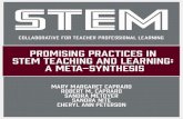 Promising Practices in STEM Teaching and Learning: A Meta ...aggiestem.tamu.edu/wp-content/uploads/2016/12/... · STEM literacy includes and integrates literacy in all four subject
