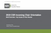 2019 CSR Incoming Chair Orientation · 2019. 9. 6. · High Medium Low Evaluating Overall Impact: Consider the 5 criteria: significance, investigator, innovation, approach, environment
