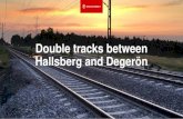 Double tracks between Hallsberg and Degerön · 2019 2020 2021 2022 2023 2024 2025 Hallsberg Hallsberg–Stenkumla Stenkumla–Dunsjö Dunsjö–Jakobshyttan Jakobshyttan Jakobshyttan–Degerön