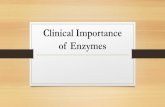 Clinical Importance of Enzymes - AIIMS RISHIKESH · Detection of Enzymes for diagnosis or prognosis of disease Enzymes as analytical agent Detection of Enzymes for diagnosis of disease