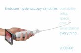Endosee hysteroscopy simplifies:portability setup space cost … · 2020. 5. 31. · ENDOSEE HYSTEROSCOPE (includes handset, docking station, AC adapter, USB cable) ESDX5 ENDOSEE