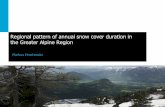 Regional pattern of annual snow cover duration in the Greater Alpine … · 2020. 4. 15. · Challenge the future 17 Regional differences in D SC,RSLE Annual snow cover duration in