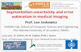 Segmentation uncertainty and error estimation in medical ... · Manual delineation study Collected18 representativeCTscans from4structures Recruited 11 annotators: 4 residents, 2