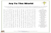 Joy To The World - Pages of Puzzles · Joy To The World “Joy To The World” was written by hymn writer Isaac Watts and published in 1719. Although traditionally sung at Christmas