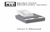 Model 122X MiniPrinter Series - scale service · 2 Model 122X MiniPrinter User’s Manual Risk of electrical shock. Do not remove cover. No user serviceable parts inside. Refer servicing