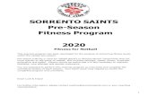 SORRENTO SAINTS Pre-Season Fitness Program 2020 · Fitness Program 2020 Fitness for Netball This exercise program has been developed for the purpose of enhancing fitness levels within