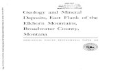 Geology and Mineral Deposits, East Flank of the …GEOLOGY AND MINERAL DEPOSITS, EAST FLANK OF THE ELKHORN MOUNTAINS, BROADWATER;COUNTY, MONTANA By M. R. KLEPPER, E. T. RUPPEL, V.