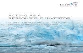 ACTING AS A RESPONSIBLE INVESTOR · believe that acting as a responsible investor means going beyond these approaches. Therefore, Mirova places at the heart of its strategy the consideration
