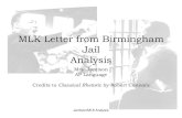 MLK Letter from Birmingham Jail Analysismizclark.yolasite.com/resources/letter_analysis.pdf · Jamison/MLK Analysis Judicial Rhetoric •“Letter From Bham Jail” is an instance