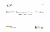HiSET Language Arts – WritingPractice Testmrbextermueller.weebly.com/uploads/5/0/0/8/50085613/2013_writin… · Then go to the spread-out version and consider the suggestions for