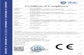 Certificate of Compliance II PLUS EMC... · Laboratory of TMC Testing Services (Shenzhen) Co., Ltd. on sample of the above-mentioned product in accordance with the provisions of the