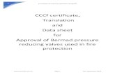 CCCf certificate, Translation and Data sheet for Approval of …€¦ · Translation of CCCf fire protection certificate page 1 24th September 2019 1 CCCf certificate, Translation