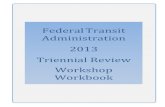 Federal Transit Administration, 2013 Triennial Review, Workshop … · 2020. 3. 26. · The triennial review process has continuously evolved since its inception. Each year, the review
