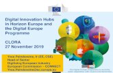 Digital Innovation Hubs in Horizon Europe and Programme CLORA … · 2019. 11. 29. · Digital Innovation Hubs in Horizon Europe and the Digital Europe Programme CLORA 27 November