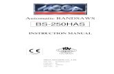 BS-250HAS€¦ · automatic bandsaws bs-250has instruction manual mega machine co., ltd. doc no： bs250has-100.u ctrl no： 06 update： 1998/7/23 doc ver：a2