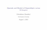 Operads and Moduli of Hyperelliptic curves - ISI Bangalorechitrabhanu/files/ISI-1Aug2013.pdf · Algebraic Curves An algebraic curve is a smooth projective variety of dimension 1.