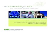 PARKINSON’S DISEASE RESEARCH PROGRESS …...UAB DEPARTMENT OF NEUROLOGY PARKINSON’S DISEASE RESEARCH PROGRESS REPORT 2015 Knowledge that will change your world THE UNIVERSITY OF