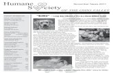 S ciety ♥♥ November News 2011 - HSOV Newsletter …hsovnewsletter.weebly.com/uploads/1/1/5/1/11510446/...Humane S ciety OF THE OHIO VALLEY November News 2011 CONTACT INFORMATION