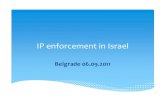 Enforcement report Israel · Civil enforcement –preliminary orders ∗Ex-parte foreclosure warrant ∗Injunctions against action in assets ... Media 21% Other 10%. Destruction ∗Destruction