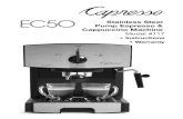 EC5 O Pump Espresso & Stainless Steel Cappuccino Machine · 2018. 1. 18. · Caution: Never leave the machine unattended during brewing or steaming. You always must turn the Selector