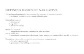 DEFINING BASICS OF NARRATIVE - Kacey Morrowkaceymorrow.com/dsgn260/wp-content/uploads/2013/03/narrative_i… · DEFINING BASICS OF NARRATIVE The minimal criteria for determining the