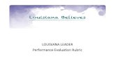 LOUISIANA LEADER Performance Evaluation Rubric · Performance Evaluation Rubric Domain I: School Vision Component a: Sets ambitious, data-driven goals and a vision for achievement;