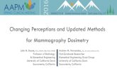 Changing Perceptions and Updated Methods for ...amos3.aapm.org/abstracts/pdf/113-31143-379492-117897...dosimetry protocol, PMB 45: 3225-3240: 2000 JM Boone, Glandular breast dose for