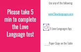 Use any of the following:  Please ... · Please take 5 min to complete the Love Language test Use any of the following:  5 Love Languages App Paper Copy on the Table