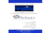 Third Sunday of Advent “Capturing ChristmasIn Judea” · 12/11/2016  · A United Methodist Church 1700 Napa Valley Drive · Little Rock, AR 72212 225-9231 · Asbury UMC Little