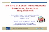 The 3 R’s of School Immunizations: Resources, Records & … for... · 2014/7/22  · Health and Wellness for all Arizonans azdhs.gov 2014 Public Health in Schools Conference School