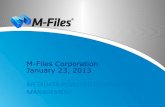 M-Files Corporation January 23, 2013 METADATA-POWERED …€¦ · • The Merisol Company is a joint venture between Merichem (Meri) and Sasol (sol) bringing together (Merisol) the
