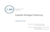 Capital Budget Hearing - SUNY · 2018. 8. 28. · Capital Budget Hearing November 09, 2010 1 Monica Rimai, Senior Vice Chancellor Chief Operating Officer Philip Wood, Vice Chancellor