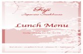 Fuji Menu-1.pdf · Fuji Japanese Steakhouse (814) 266 5000 | 500 Galleria Dr Ste 158 | Johnstown, PA | Fujijohnstown.com Lunch Menu Served only on Monday – Saturday 11:30 AM –